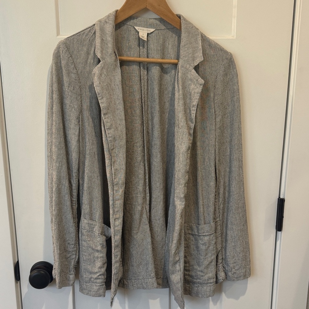 Caslon Linen Pin Striped  Blazer